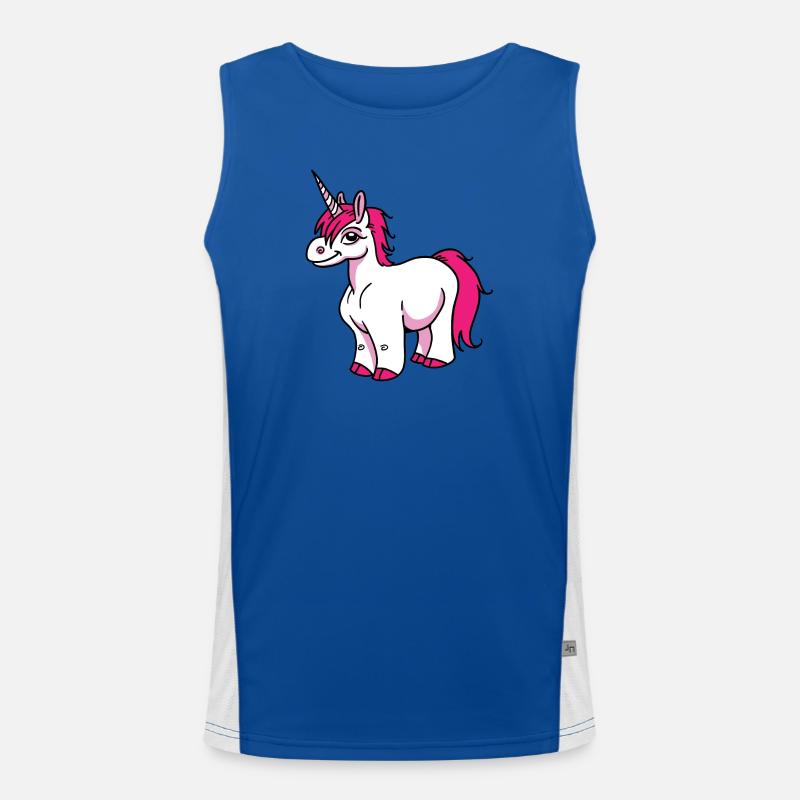 Magisches Pinkes Einhorn Motiv Funktionelles Kontrast-Tank Top für Männer 