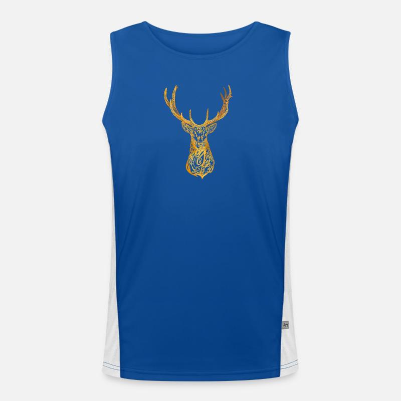 Deer head - Men's Functional Contrast Tank Top  - royal/white