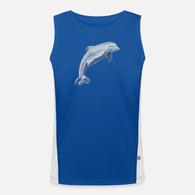 Delfin Glückssprung - Sonja Ariel von Staden Funktionelles Kontrast-Tank Top für Männer 