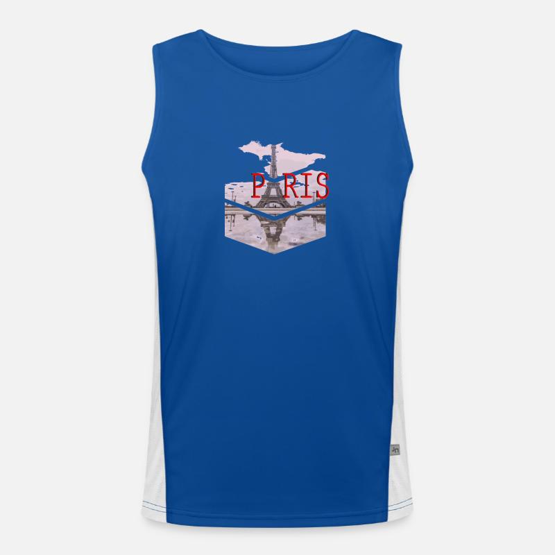 Silhouette de la tour Eiffel de Paris Débardeur respirant contrasté Homme 