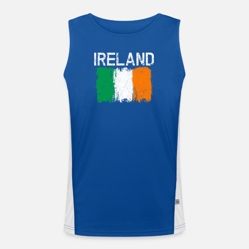 Conception du drapeau Grunge Ireland Débardeur respirant contrasté Homme 