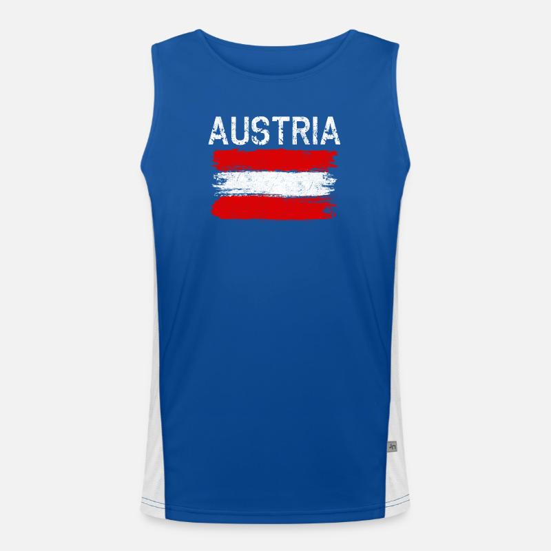 Austria Brushed Flag Graphic - Men's Functional Contrast Tank Top  - royal/white