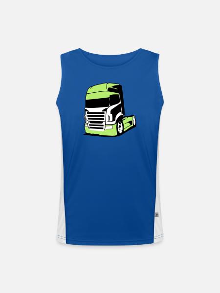 Markanter V8-Truck - Funktionelles Kontrast-Tank Top für Männer  - Royal/Weiß - Vorne