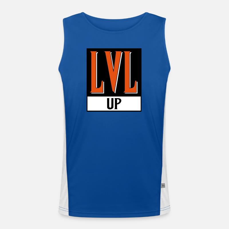 level up nerd cod - Men's Functional Contrast Tank Top  - royal/white
