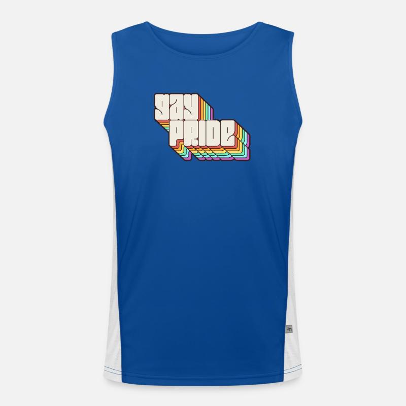 Gay Pride Regenbogen Schatten Statement Funktionelles Kontrast-Tank Top für Männer 