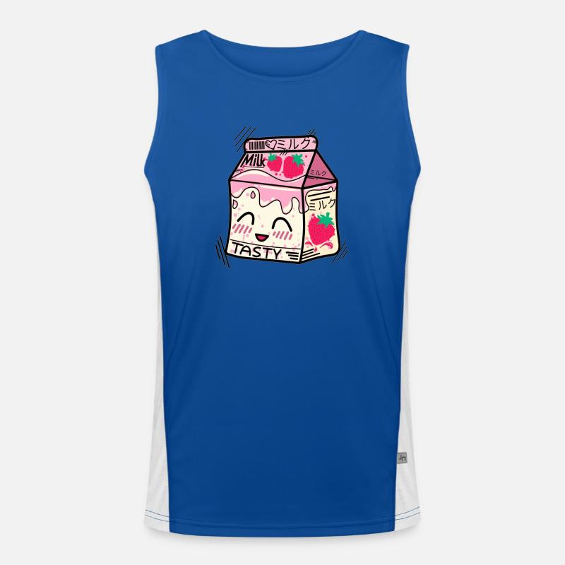Kawaii Erdbeermilch Funktionelles Kontrast-Tank Top für Männer 