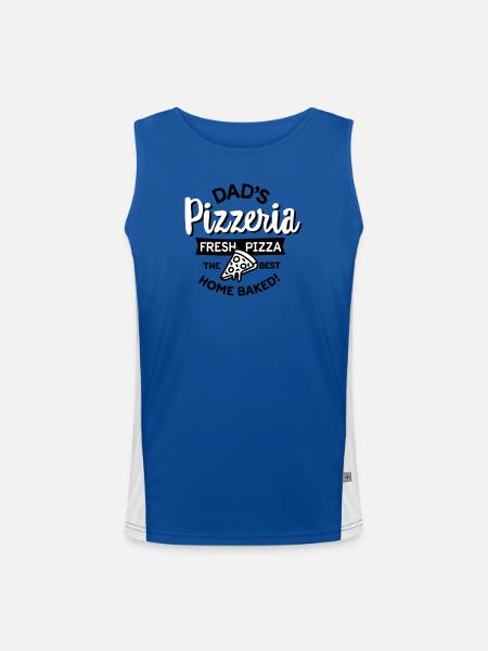 Dad’s Pizzeria Daddy pizza baker cuisine extérieure - Débardeur respirant contrasté Homme  - bleu/blanc