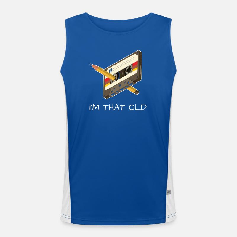 Cassette Old 80s 90s Gift Idea retro Men's Functional Contrast Tank Top 