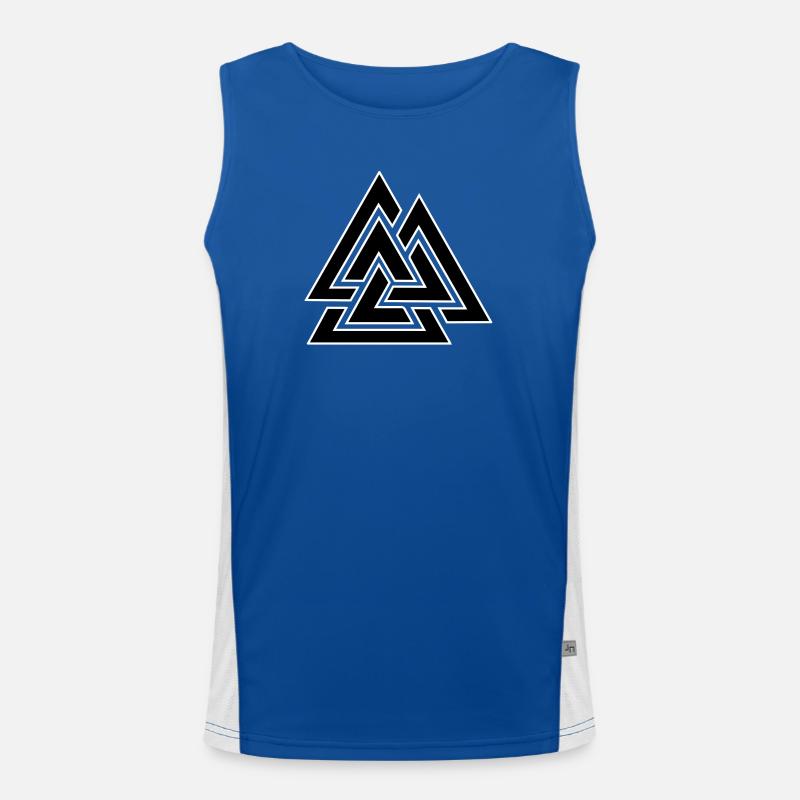 Triangular intertwined pattern - Men's Functional Contrast Tank Top  - royal/white