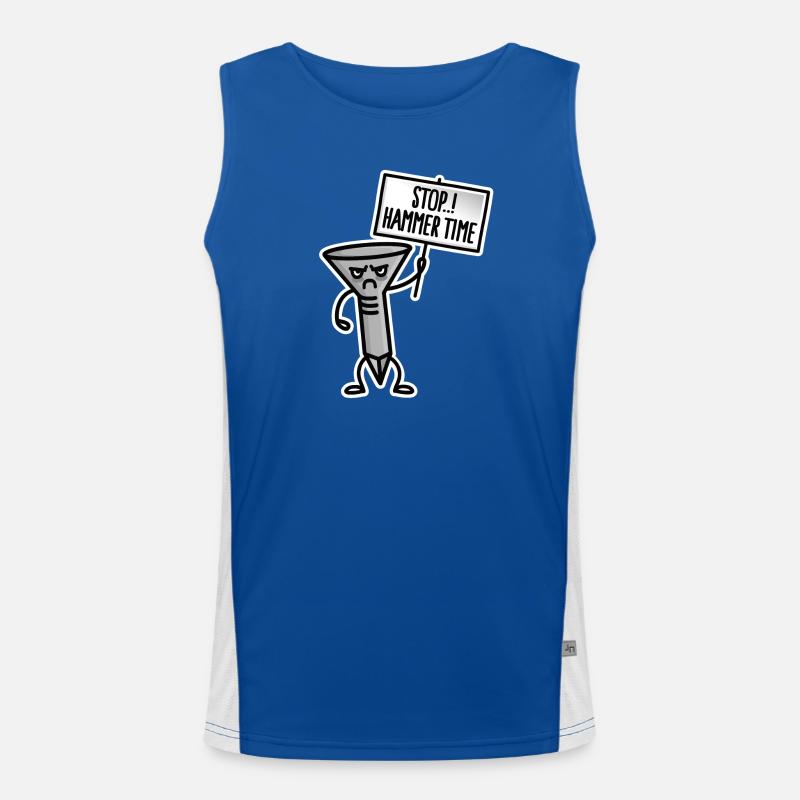 Carpenter, Stop Hammer time, Shoemaker Upholsterer Men's Functional Contrast Tank Top 