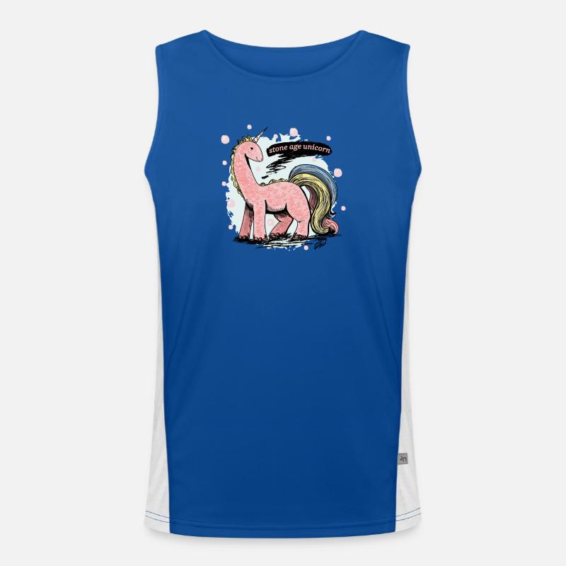 Steinzeit Einhorn Funktionelles Kontrast-Tank Top für Männer 
