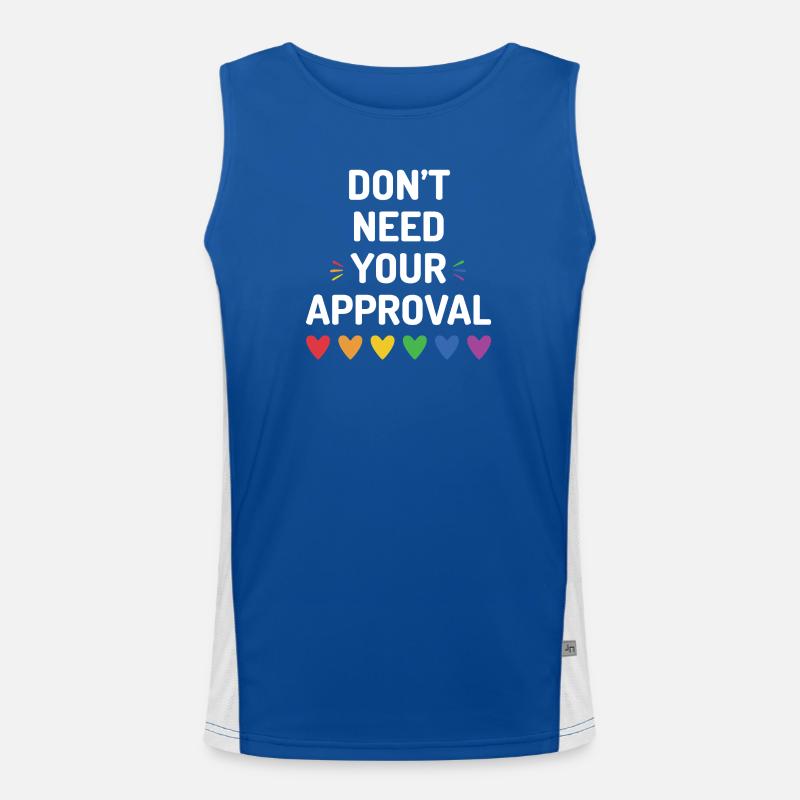 Don’t Need Your Approval - Men's Functional Contrast Tank Top  - royal/white