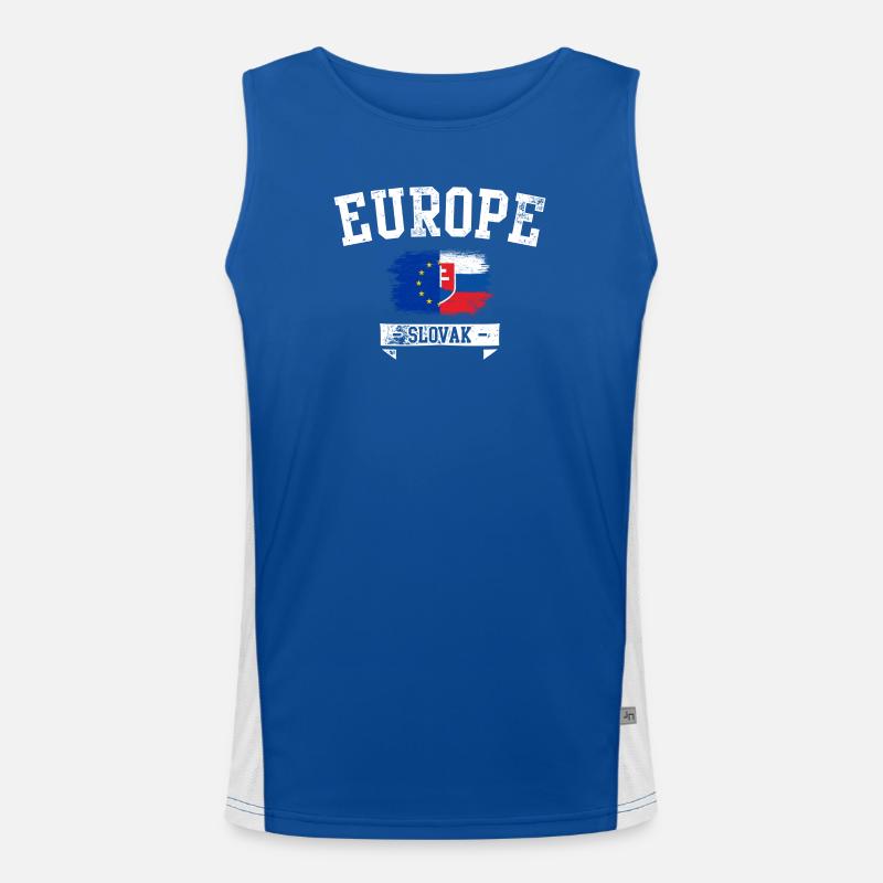 Drapeau slovaque de l’UE Débardeur respirant contrasté Homme 