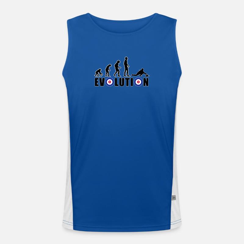 EVOLUTION CURLING Curling Gift Winter - Men's Functional Contrast Tank Top - royal/white