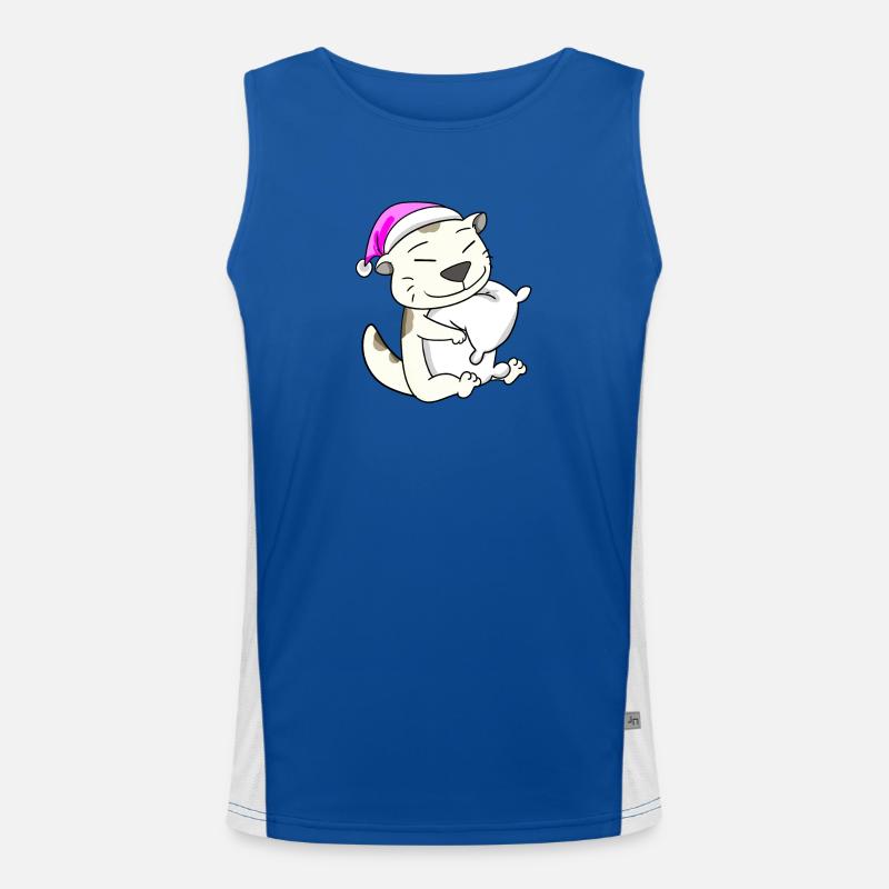 Cat cat breed Devon Rex - Men's Functional Contrast Tank Top  - royal/white