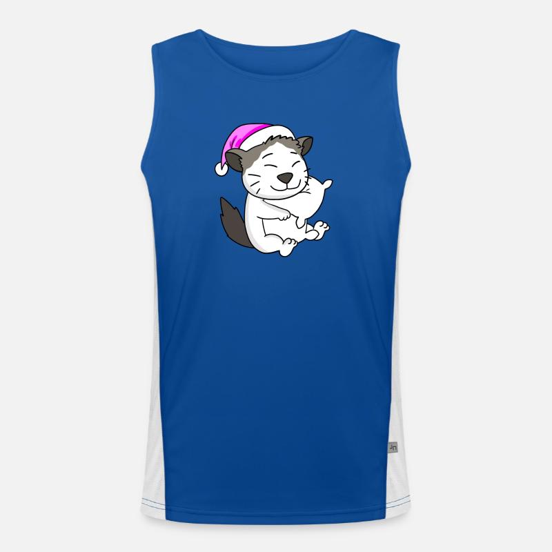 Cat cat breed Ragdoll - Men's Functional Contrast Tank Top  - royal/white