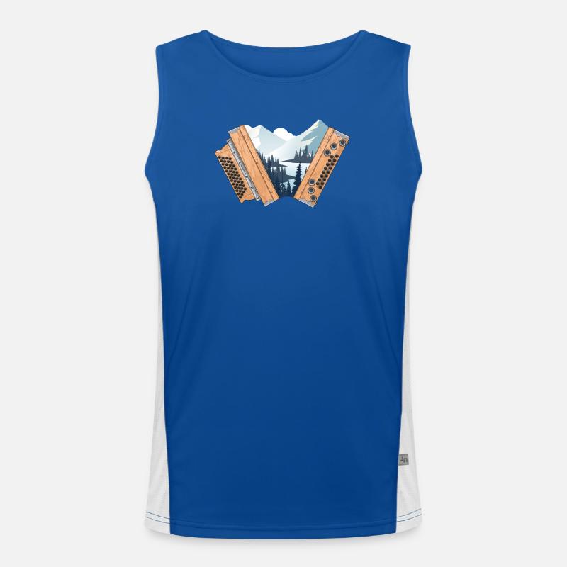 Styrian Harmonica Home Winter | ZiachON! - Men's Functional Contrast Tank Top  - royal/white