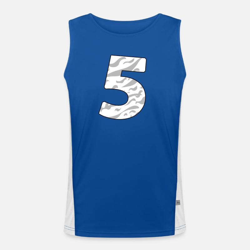 5 - Men's Functional Contrast Tank Top  - royal/white