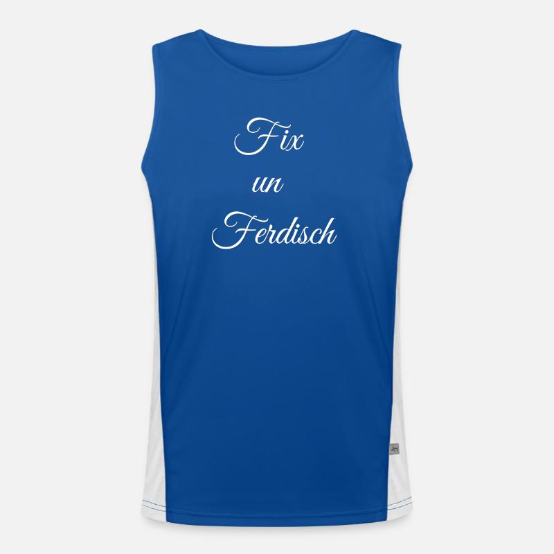 geburtstagsgeschenk Pfälzer, fix un ferddisch Funktionelles Kontrast-Tank Top für Männer 