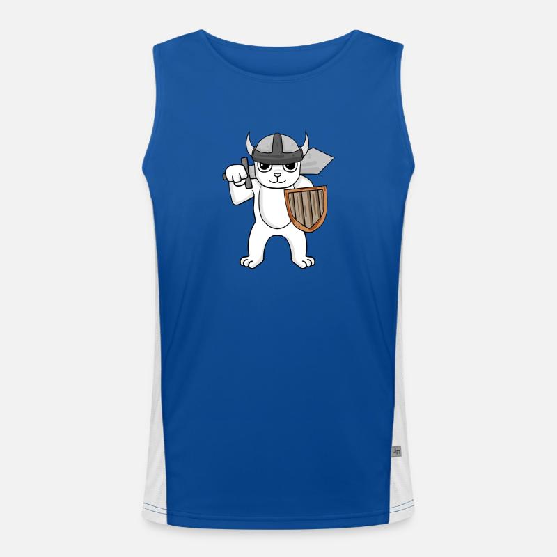 Viking Bear - Men's Functional Contrast Tank Top - royal/white