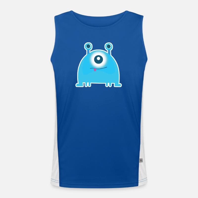 Monstre borgne mignon | Drôle d’extraterrestre bleu Chibi Débardeur respirant contrasté Homme 