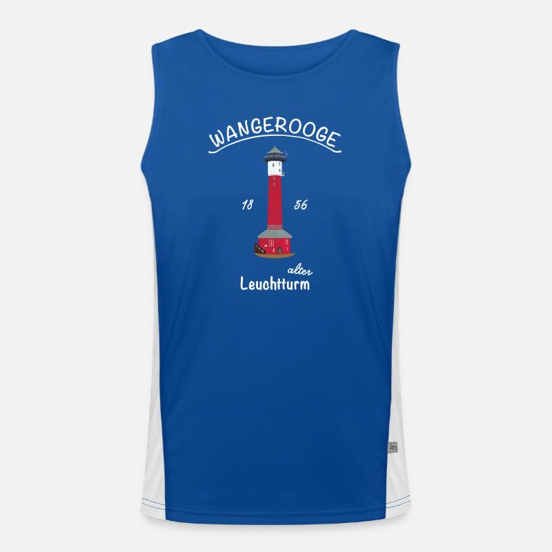 Wangerooge, iconic old lighthouse, North Sea Men's Functional Contrast Tank Top 
