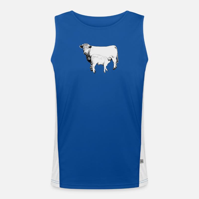 Charolais beef with veal Men's Functional Contrast Tank Top 