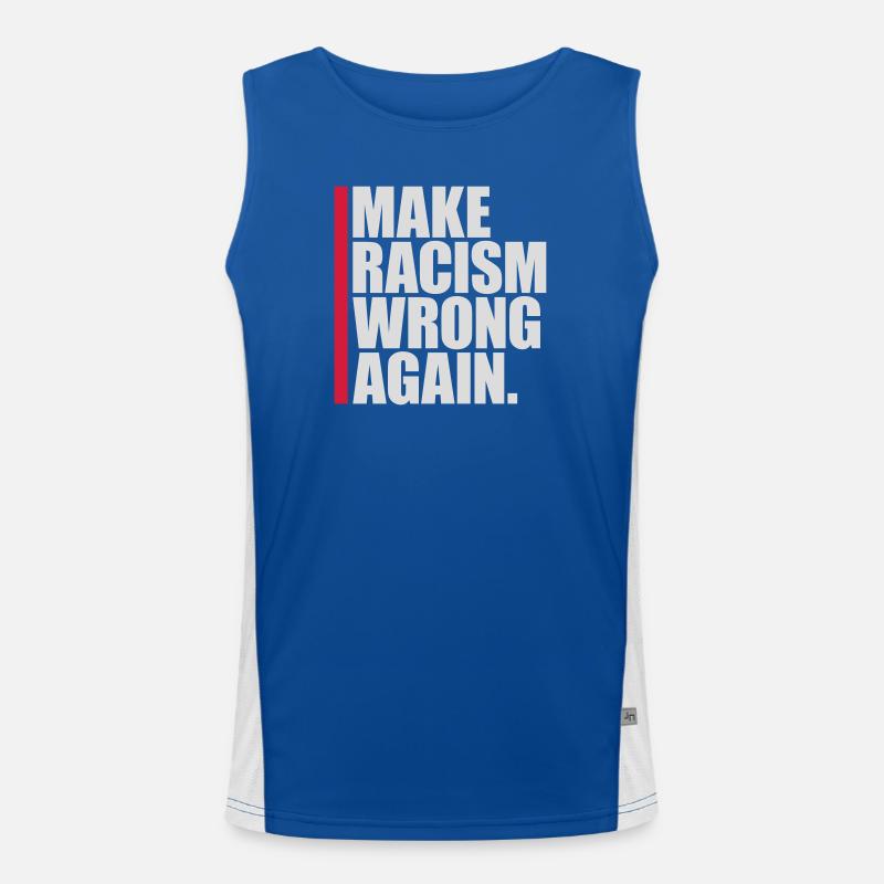make racism wrong again - Men's Functional Contrast Tank Top  - royal/white