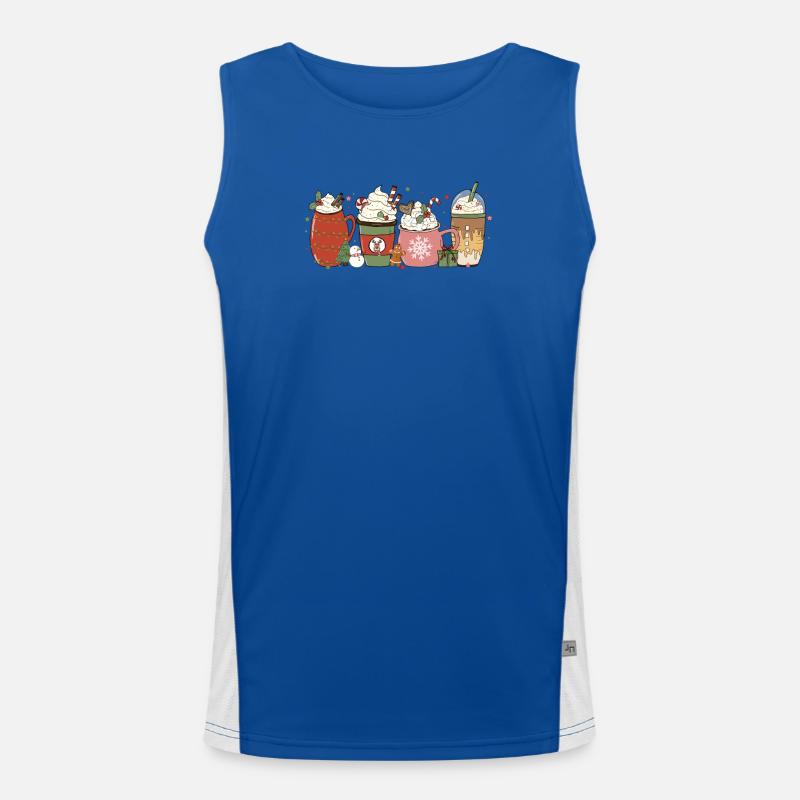 Cup Hot Chocolate Peppermint Mocha Men's Functional Contrast Tank Top 
