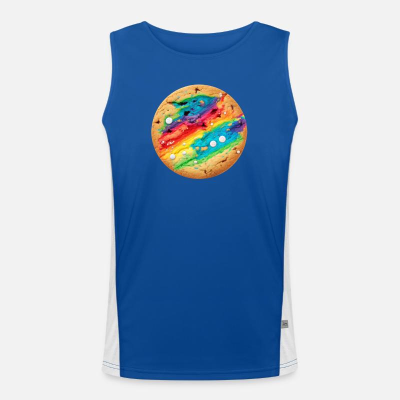 Regenbogenkeks Kunstwerk Funktionelles Kontrast-Tank Top für Männer 
