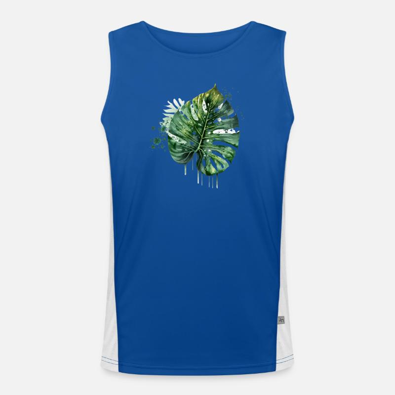 Monstera Feuille tropicale aquarelle Débardeur respirant contrasté Homme 
