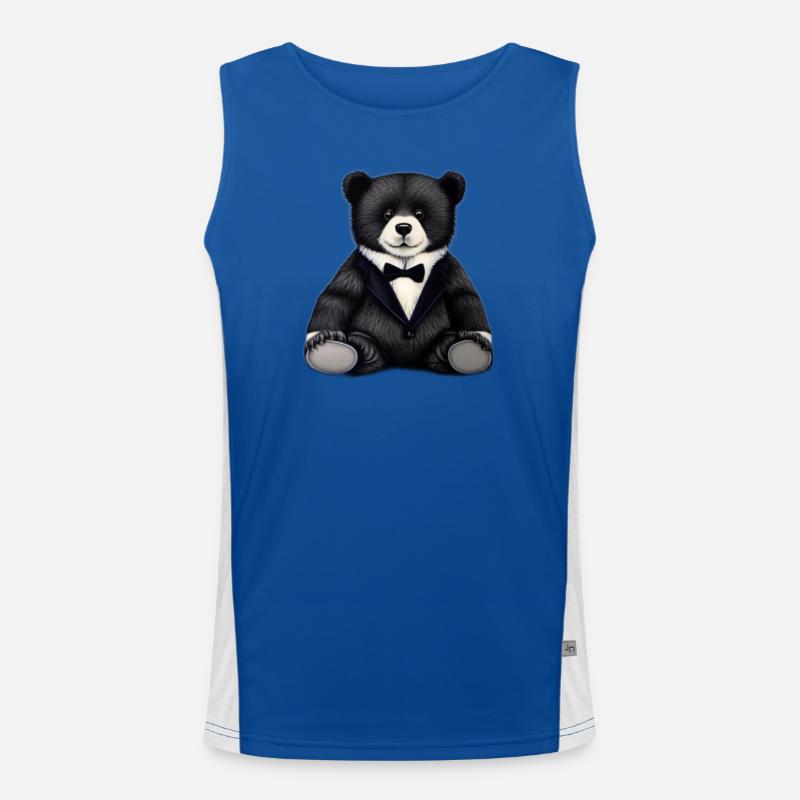 Eleganter Teddybär im Anzug Funktionelles Kontrast-Tank Top für Männer 