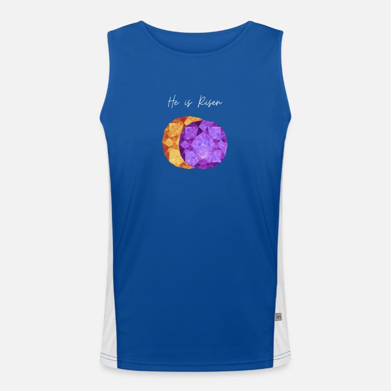He is Risen Geometric Gem Men's Functional Contrast Tank Top 