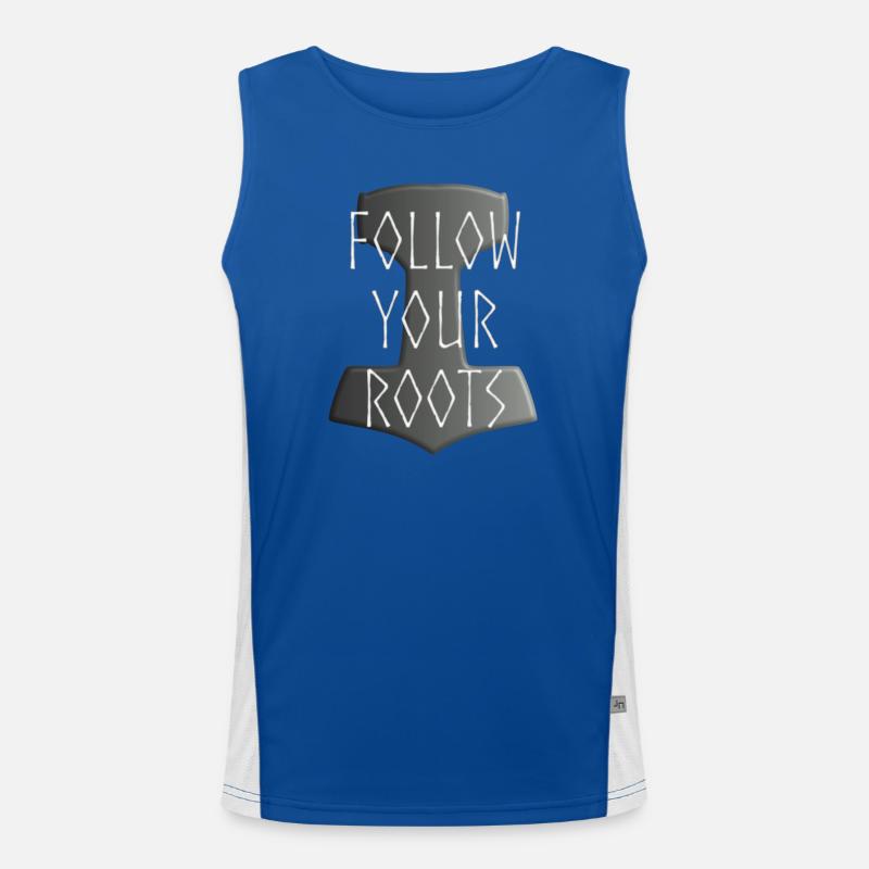 Mjölnir Donar Hammer Thor - Follow your Roots grey Men's Functional Contrast Tank Top 