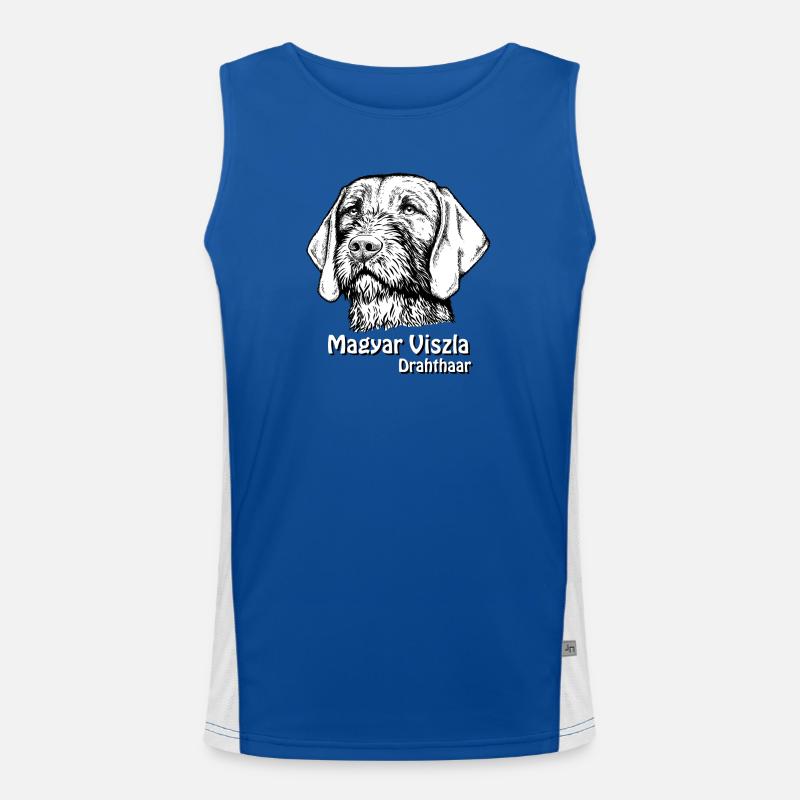 Magyar Viszla Drahthaar Funktionelles Kontrast-Tank Top für Männer 