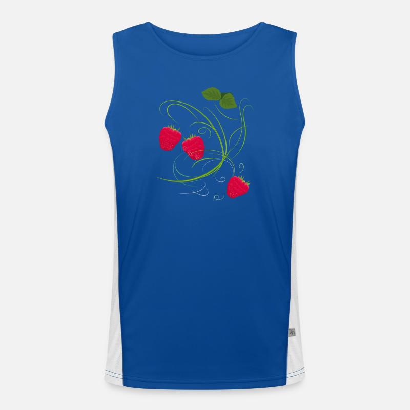 Raspberry, Fruit - Men's Functional Contrast Tank Top  - royal/white