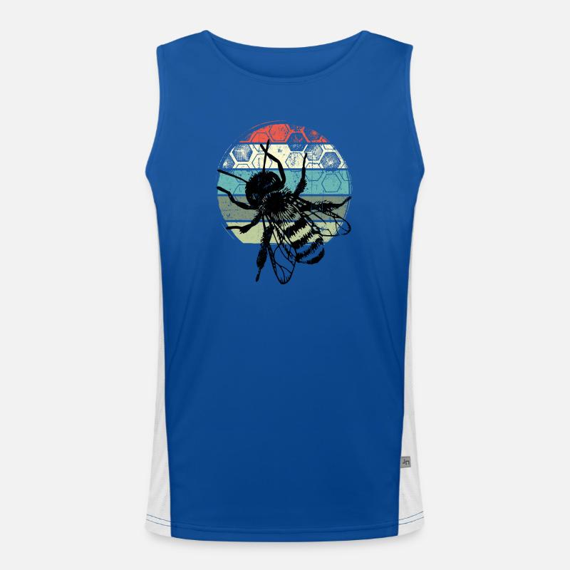 Retro Mosquito Circle Men's Functional Contrast Tank Top 