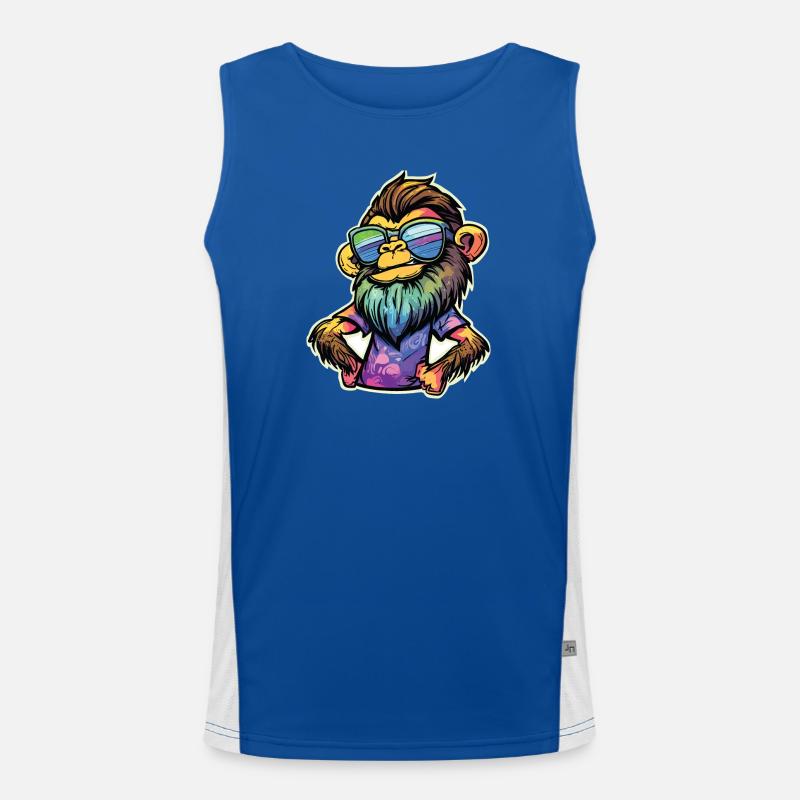 Funky Monkey - Men's Functional Contrast Tank Top  - royal/white