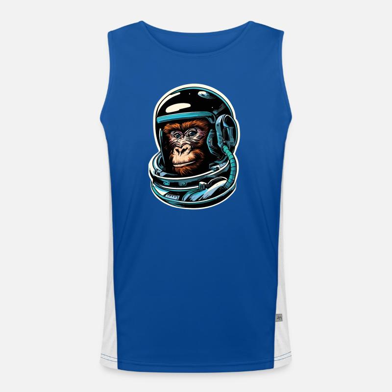 Space Monkey - Men's Functional Contrast Tank Top  - royal/white