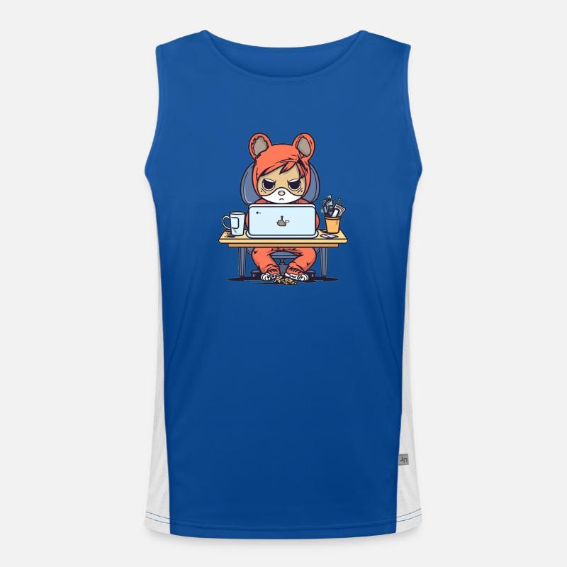 Grumpy Coder in Hoodie - Men's Functional Contrast Tank Top  - royal/white