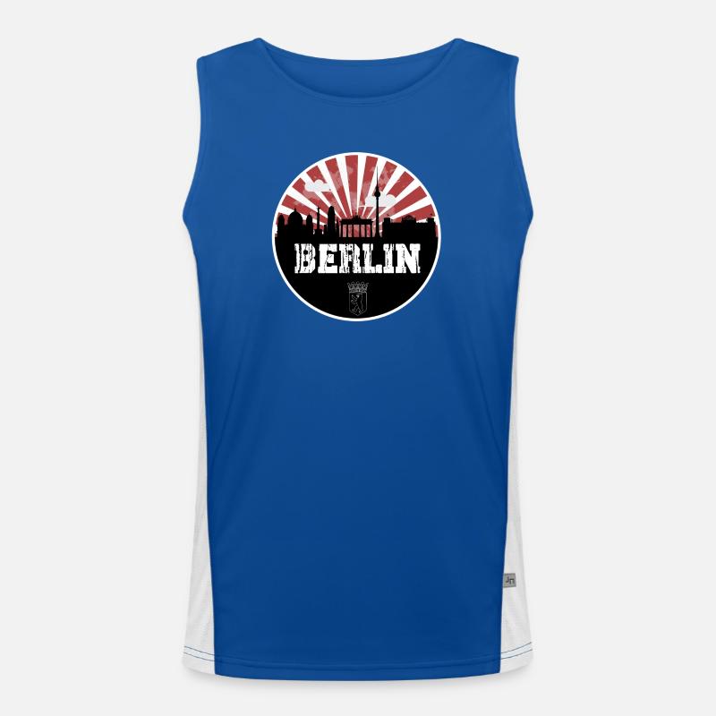 Berlin Skyline Home Game - Men's Functional Contrast Tank Top  - royal/white