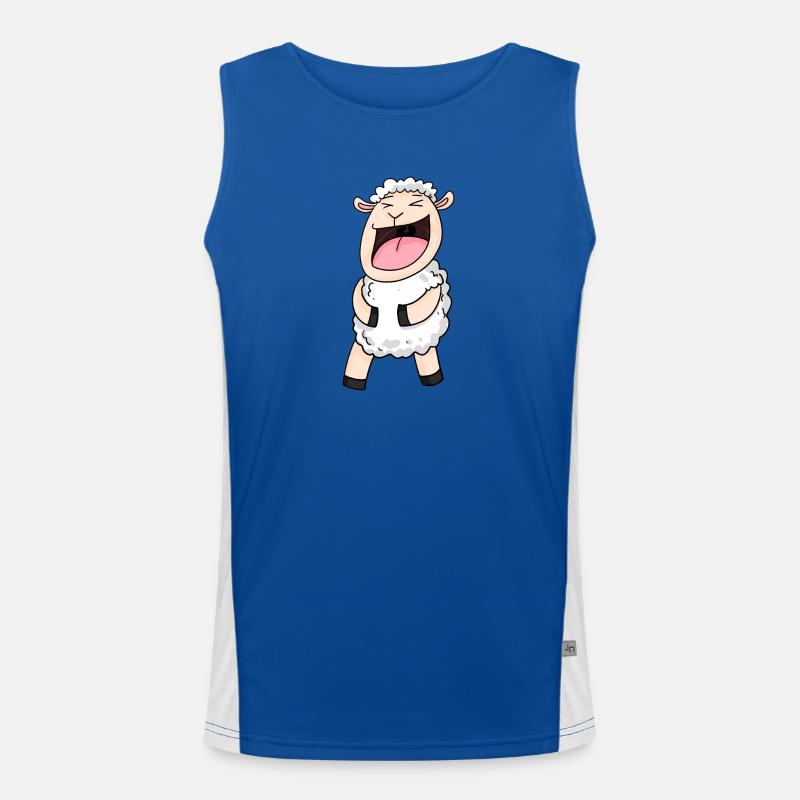 Sheep laughs - Men's Functional Contrast Tank Top - royal/white