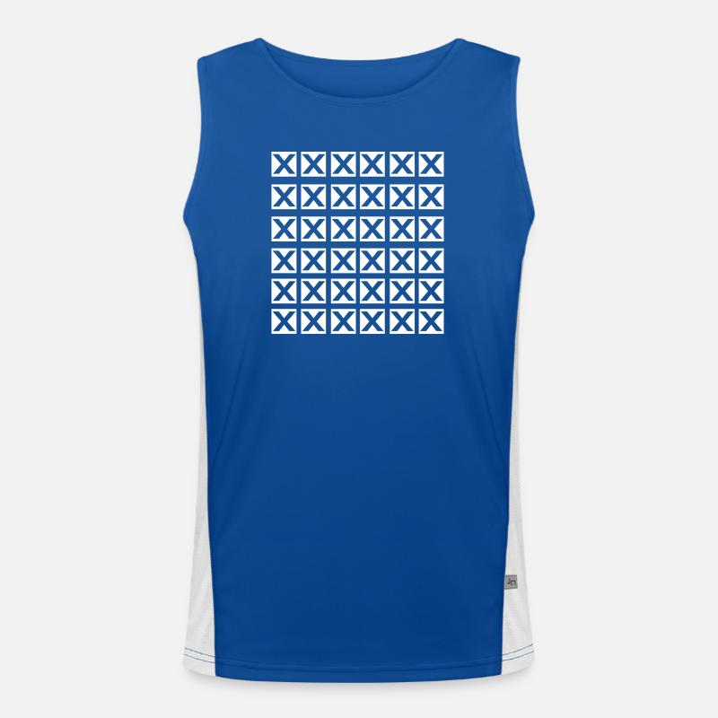 X grid cool design - Men's Functional Contrast Tank Top  - royal/white