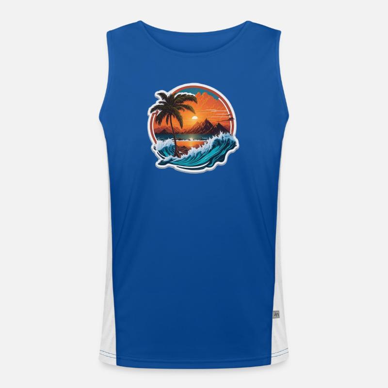 Sunset Funktionelles Kontrast-Tank Top für Männer 