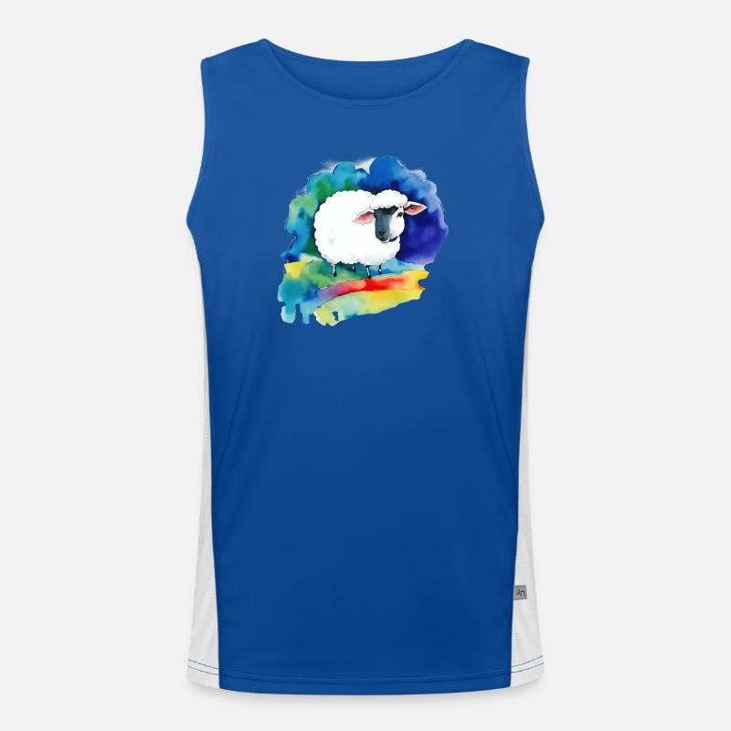Schaf Funktionelles Kontrast-Tank Top für Männer 