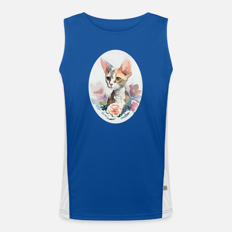 Devon Rex - Men's Functional Contrast Tank Top  - royal/white