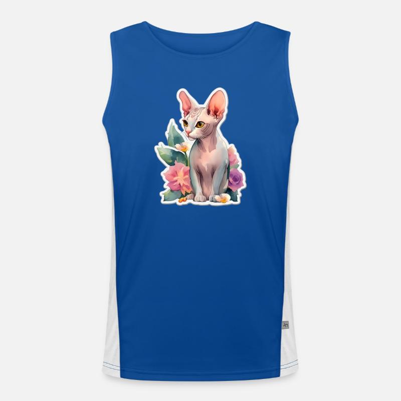 Sphynx-Katze Funktionelles Kontrast-Tank Top für Männer 