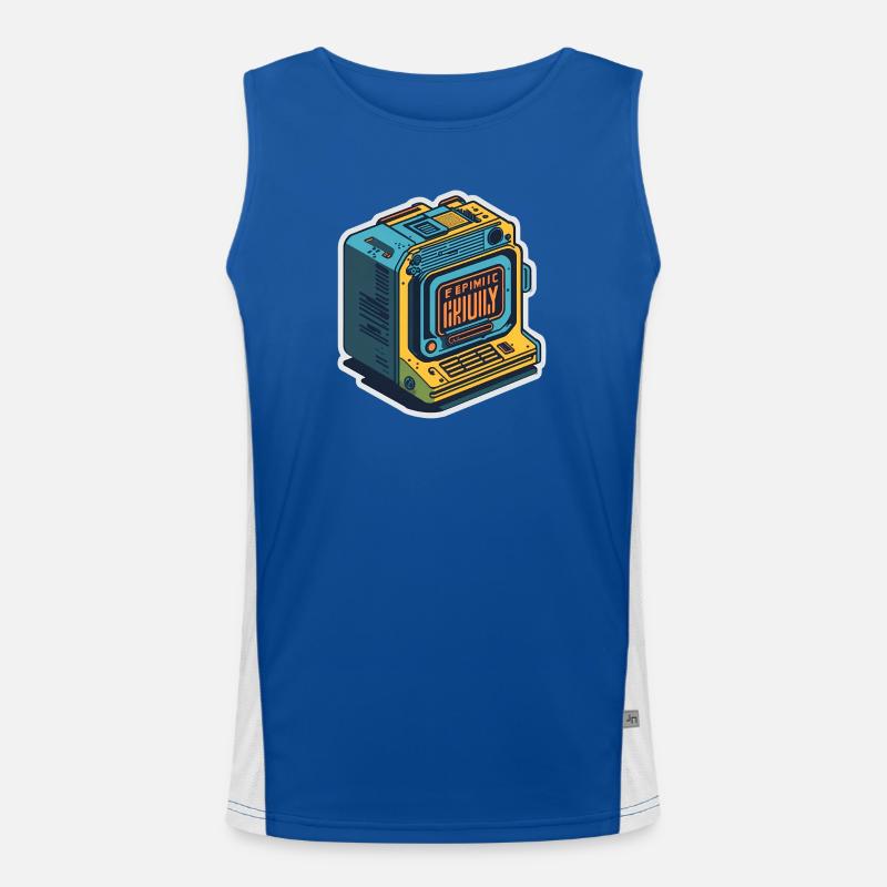 retro Computer Funktionelles Kontrast-Tank Top für Männer 