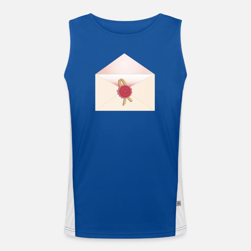 opened envelope with seal - Men's Functional Contrast Tank Top  - royal/white