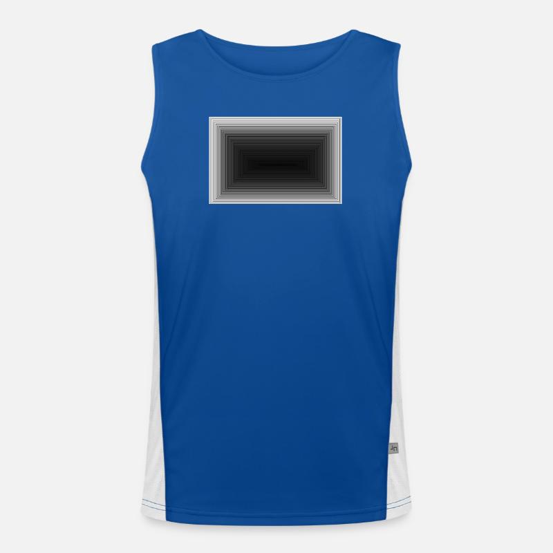 Schwarzer Grauton Tunnel Muster Funktionelles Kontrast-Tank Top für Männer 